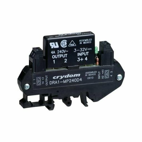 Crydom Solid State Relays - Industrial Mount Din Mt 280 Vac/4A Out 3-32 Vdc Input DRA1-MP240D4
